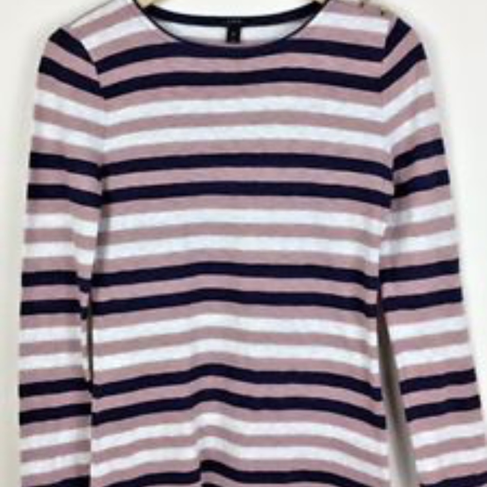 J. Crew Painter Boatneck Button Tee in Multistripe - Picture 1 of 5